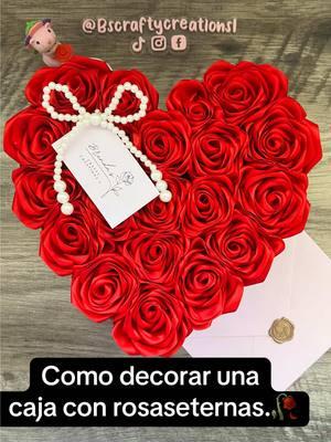 Caja de corazón con rosas eternas.🥀❤️ Él regalo perfecto para este 14 de febrero. Envío a todo Estados Unidos y PR.#rosasdeliston #ribbonroses #eternalroses #rosaseternas #fyp #BrendasCC #tutorial #viralvideo #velentinesday #parati #roseheart 