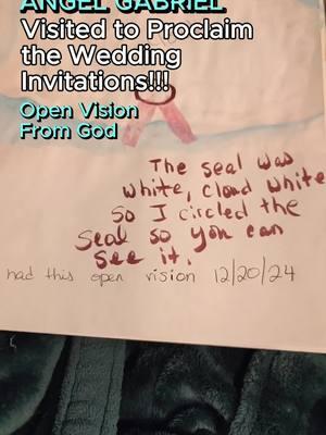 OPEN VISION From God with Confirmation Angel Gabriel Visited to proclaim the Wedding Invitations! Thanks to Jennifer Long on YT, If you have a dream, vision, encounter, send your video inquiries to ChristWillReturnDreams@gmail.com #wedding #Angel #AngelGabriel #encounter #endtimesprophecy #endtimes #revelation #christian #JesusisComing #Godissogood #Godlovesyou #jesuslovesyou❤️🙏✝️😇