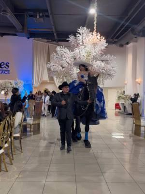 La Gran Entrada de Carolina 💘#versallespalace #azvenue #quinceañera #fyp #paratii #AZ #eventcenter #royalbluedecor #granentrada #caballos #blackhorse #parati #grandentrance #labanda #entradaconbanda 