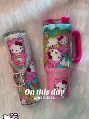 ⭐️This is one of my favorite sets from last year!!!! 🖤Vinyl & Decal from my girl @Danielle Spencer you can find it in her FB Group!  🩷GLITTERMESS10 Saves 💵#onthisday #hellokitty #hellokittylover #cheerbear #fyp #hellokittyandfriends #hellokittygirl #40oztumbler #bigbetty 