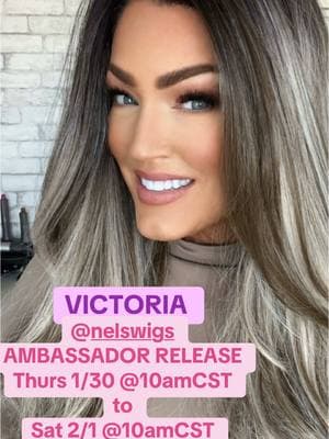 You will have 48 hours to snag VICTORIA up! Go to Nelswigs.com and click on NEW! Good luck! VICTORIA is a cool brunette balayage  melt into a platinum blonde 😍@nelswigs #bekindtoeveryone #womenempoweringwomen #confidence #thewigcommunity #hairloss #wigtutorials #gluelesswigs #menopauselife #alopecia #nelswigs 