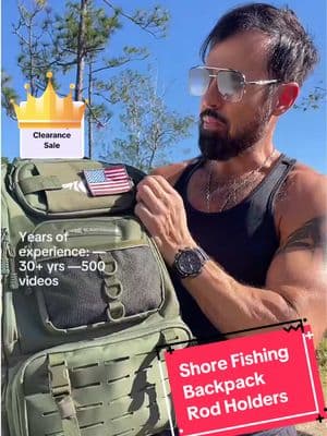 Shore Fishing Backpack with Rod Holders #fishinggear #fishingbackpack #rodholders #fishingtackle #fishinglife #shorefishing #tiktokshopjumpstartsale #LIVEhighlights #TikTokLIVE #LIVE 