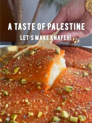 I present to you the THE dessert of Palestine. Knafeh specifically Knafeh Na’ameh originated in Nablus, Falasteen. This sweet cheese pastry is recognized by its orange tint and epic cheese pull. It’s perfectly sweetened with simple syrup and has made its debut in countries around the world. This recipe is the closest you’ll get to the real thing that I’ve enjoyed many times.  Recipe is on my blog. Link in bio.  #knafeh#kunafa#kunafah#fyp#foryou#arabtok#FoodTok#palestine🇵🇸 