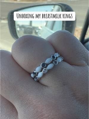 Unboxing my breastmilk rings from Keepsake Mom! These are so special #breastfeed #breastfeeding #breastfeedingjourney #breastmilkring #postpartum