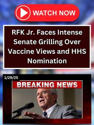 RFK Jr. Faces Intense Senate Grilling Over Vaccine Views and HHS Nomination (1/29/25) In a pivotal Senate Finance Committee hearing, Robert F. Kennedy Jr., the nominee for Secretary of Health and Human Services, addressed pressing questions regarding his stance on vaccines and his vision for the department. Kennedy clarified his position, stating, "I believe that vaccines play a critical role in health care," aiming to dispel the "anti-vaccine" label often associated with him. The hearing was marked by rigorous bipartisan questioning. Democratic senators expressed concerns about Kennedy's past statements and their potential impact on public health initiatives. Republican senators, while some voiced support, also probed his qualifications and policy positions, especially regarding Medicaid and Medicare. Adding to the controversy, Caroline Kennedy, daughter of President John F. Kennedy and Kennedy's cousin, publicly opposed his nomination, describing him as "unqualified" for the role. This familial dissent, combined with critiques from major media outlets, has intensified the debate surrounding his potential appointment. #RFKJr #SenateHearing #VaccineDebate #nomination #RobertFKennedyJr #PublicHealth #SenateFinanceCommittee #CarolineKennedy #HealthPolicy  #Medicaid #Medicare #PoliticalDebate #USPolitics #breakingnews