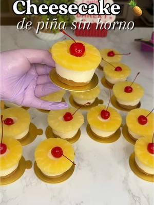 Cheesecake de piña 🍍                                                              -                                                -                                                      -                                                         - Cheesecake sin horno #cheesecake #cheesecakedepiña #cheesecakesinhorno #cheesecakecups  #mini #minipostres #minidesserts #piña #pineapple #postres #postressinhorno #dessert #dessertideas #sanvalentin #ValentinesDay #viralvideo 