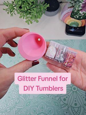 Make your own Glitter Tumblers mess free with this Glitter Funnel #glittertumblers #glittertumbler #diytumbler #craftingtutorials #crafty ##craftymoms 