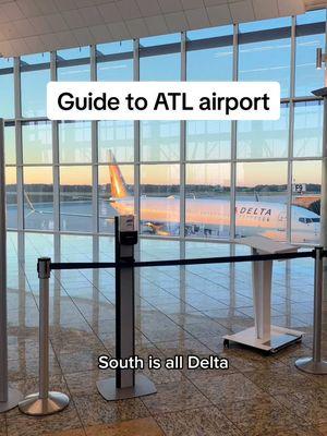 you need this if you’re flying through Atlanta anytime soon! 👇 ATL being the busiest airport in the world might be intimidating but it is the BEST airport for efficiency ✈️ the whole airport is in a straight line - Domestic Check in/Baggage Claim (includes North & South terminals) - T - A - B - C - D - E - F - International Check in/Baggage Claim 🚂 think of it like a train, you board at one end, and take the train to one of the stops - i.e. concourses 💺 when you get off the train and up the escalators to the concourse you can go left or right, the low and high numbered gates are at the far ends, and the gates in the middle are closer to the train 🌴 if you have time to kill and want to get a LOT of steps in, you can walk underground instead of taking the train and each path between terminals is themed, one is like a rainforest with lights and sounds! 🚌 if you accidentally go to the International Terminal there’s a free shuttle that connects you back to the North/South terminals where Domestic Check in is BONUS reasons to love ATL: 🧳 you’re flying @delta there’s a good chance your checked bag will beat you to baggage claim 💧 there are water bottle refill stations everywhere 🐶 fine dining, lounges, shopping, pet relief areas #traveltips #ATL #atlantaairport #traveltipsandtricks #atlairport #travelguide #deltaairlines #travelmore #atlanta 