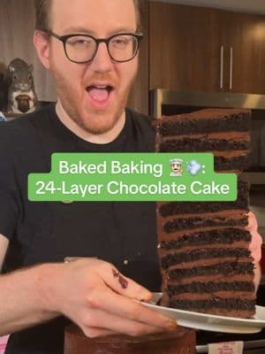 Baked Baking 👨🏻‍🍳💨: 24-Layer Chocolate Cake!!!! took two whole days and yes I got baked for both, but it was worth it for the monster i created (base cake and frosting recipe from my fave @Jenna | Butternut Bakery!) #funny #comedy #baking #baked #baker #cake #chocolatecake #bakingchallenge