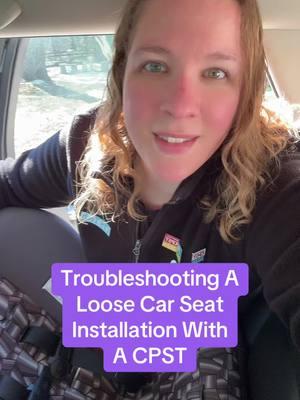 Basic troubleshooting for a loose installation: 1. Make sure you are checking the movement correctly! 2. For lower anchor installations, pull the tail from inside the car seat or base’s belt path. 3. For seatbelt installations, make sure to lock the seatbelt (unless your car seat has a built-in lockoff that replaces the need to do so), and pull the shoulder belt from inside the car seat or base. 4. If your car seat has a built-in lockoff, make sure you have routed the seatbelt and used the lockoff correctly!  5. Make sure the vehicle seatback is not reclined, leave it in the same upright position you would use for an adult (some vehicle manuals even specify a certain number of “clicks” on the recline setting!). Always read and follow your car seat and vehicle manuals’ instructions, and get help from a CPST if you have questions!  #cpst #cpstsoftiktok #childpassengersafetytech #childpassengersafetytechnician #childpassengersafety #childpassengersafetytok #carseat#carseatsafety #carseatsafetytok #carseattiktoks #carseattok #carseateducation #carseatinstallation #carseatinstall #rearfacing #rearfacingcarseat #forwardfacing #forwardfacingcarseat #babycarseat #convertiblecarseat #allinonecarseat #combinationcarseat #babies #toddlers #preschoolers #kids #mom #dad #momtok #dadtok #MomsofTikTok #dadsoftiktok #momlife #dadlife #momtips #dadtips #ruralmom #countrykids #ruralkids #buckleup 