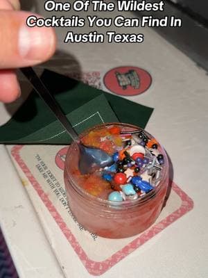 “STELLAR LAGOON” Cocktail an (edible Cocktail) with Pop Rocks! San Cosme Mezcal, Licor 43, Dehydrated Lime, Clear Jello, Raspberry Pearls, Space Rocks Get it at travelers lounge atx in East Austin Texas! Cheers🙌 #atx #austin #austintexas #austinbars #austinite #eastaustin #eastatx #austinlife #austinnightlife