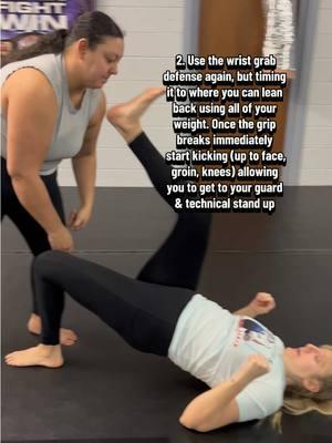 Here’s an option if you can’t get the wrist grip to break. We don’t WANT to go to the ground unless it prevents them from taking us. #womensjiujitsu #womenbjj #womensselfdefefense #selfdefense #jiujitsugrappling #jiujitsutiktok 