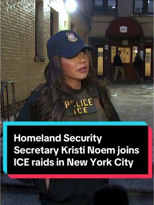 Homeland Security Secretary Kristi Noem joined ICE officials in New York for a series of pre-dawn raids targeting undocumented migrants with criminal records – aiming for 500 arrests in a week. #news #migrants #immigration #immigrant #ICE #police #nypd #krisitnoem #nyc #newyork #bronx #raid