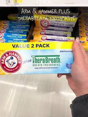 Two is always better than one! Stock up on Arm & Hammer Plus TheraBreath two-packs!🪥✨ #armandhammer #oralcare #smile #oralhealth #whitening #bakingsodatoothpaste #teethtok #toothpaste #bakingsoda #teethwhitening #hack #transformation #armandhammerplustherabreath 