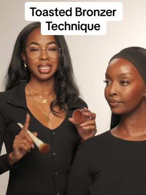 My toasted bronzer technique ⁣⁣🍞🔥 ⁣⁣ I personally love to layer my bronzer, I always use a cream, set with powder then use a powder bronzer on top (sometimes I may use both a matte & shimmer) & ALWAYS a cream highlight for that cutesy finish ⁣⁣ Which one do you wear? 👇🏾Cream, powder or both? 👇🏾⁣⁣ ⁣⁣ The cream bronzer I used is from  @Original Beautyblender & the powder is from my all time fav @Juvia’s Place ⁣ ⁣⁣ ⁣⁣ ⁣⁣   #makeupforblackwomen   ⁣⁣ #makeuptutorial ⁣#makeupforbeginners  #makeupvideos  #beginnermakeup #bronzer #toastedbronzer 