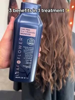 3 benefits in 1 treatment ✨✨✨ @Beau Dieda  3-in-1 Molecular Mender is an intense professional reparative + preventative service that instantly reconstructs damaged hair, infuses anti-humectant properties and seals split ends- delivering long-lasting results for up to 10 washes 🚿 . . . #leafandflowerhair #leafandflower #hairstylist #hairstyles #hairtreatment #behindthechair