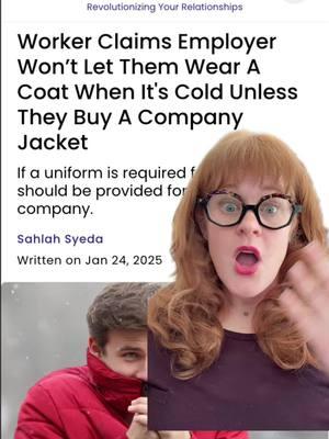 Should employees be required to buy jackets featuring a company logo so that they don't freeze while on the clock? #worktok #corporate #uniform #coat #minimumwage #retail #jobs