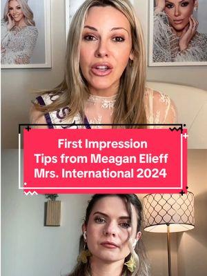 First Impression -  Tips from Meagan Elieff - Mrs. International 2024 @The Modern Day Wife  👗 “Feeling put together is key—you don’t need to spend a huge amount, but wearing something you feel great in makes all the difference”  ⚡️ “When someone walks in with a great outfit, you notice them right away - that immediately grabs your attention”  😊 “I always have a smile, stay in a good mood, and make people feel comfortable” First impressions matter more than we like to admit - so how do you make yours unforgettable? ✨ This is just a sneak peek - watch the full interview on YouTube of Master Your Presence by Kate Ziuz! 🎬💖 #MasterYourPresence #CommandAttention #SelfPresentation #BodyLanguageTips #ElevateYourPresence #ConfidentWomen #EmpoweredWomen #PersonalGrowth #LeadershipTips #WomenInspiringWomen #ConfidenceSecrets #ConfidenceTips #FirstImpression #MeaganElieff  #ModernDayWife #MrsInternational2024 #KateZiuz #WomenEmpowerment