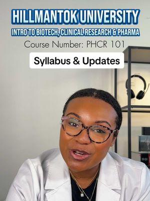 🚨 Class is in session starting 1/31! Welcome to PHCR 101: Pharma, Biotech & Clinical Research Simplified – the perfect intro course for anyone breaking into the life sciences industry or interested in learning about non traditional careers in the life science industries. Download the course syllabus to officially enroll and join our Discord chat for exclusive course materials (🔗 in my bio)  First Assignment is due by 2/7 Free GCP Certification  See you in office hours here on live, Sundays @HillmanTok Univeristy @Najee 🖤 | 2025 Bride 💍  #hillmantok #drlys #careerstem #biotech #clinicalresearch #stemcareers #hillmantokuniversity 