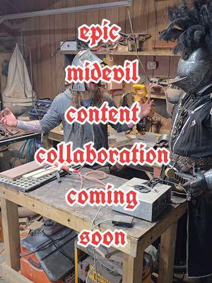 Some epic midevil collab content, coming soon! With everyone favorite knight in homemade shining armor, @ChamrsDeluxe  #collaboration #woodworking #art #midevil #crusaders #knight #contentcreator #armor #funnyvideo 