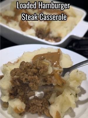 Loaded Hamburger Steak Casserole!! Can’t even describe how good this turned out!! Full recipe at Cookingwithkatiecross.com 🔥🔥 #EasyRecipe #dinner #recipeidea 