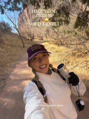 Solo hike vlog (pt. 1)! 🥾🧘🏼‍♀️⛰️🧊⭐️ #solotravel #femalesolottravel #hike #hikevlog #travelvlog #zion #zionnationalpark #utah #solotrip #thegrotto 