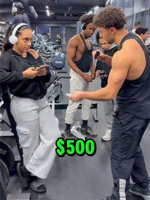 Can he beat me in front of his girl for $500💪🏽⁉️ #gym #viral #challenge #trend #fitnesschallenge #mrbeast #winmoney #win #money @Athletic_.rony #muscleups #girl #boyfriend #funny #comedy #fail #Love #workout