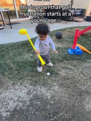 He’s passionately upset 😂 . He’ll love golf one day 🙏🏽 #golf #golfhumor #babygolf #toddlergolf 