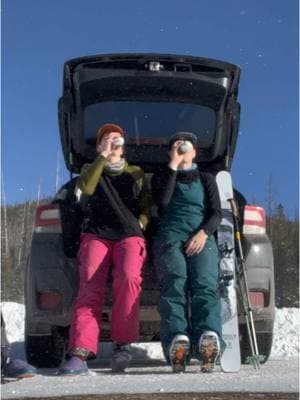 Went on a little backcountry ski tour with my friend and it was equal parts chatting about life and goofing off. I keep a bat in my car cuz you never know when you wanna play a pickup game of dizzy bat in a parking lot. #skiing #skitouring #skitok #femalefriendship 