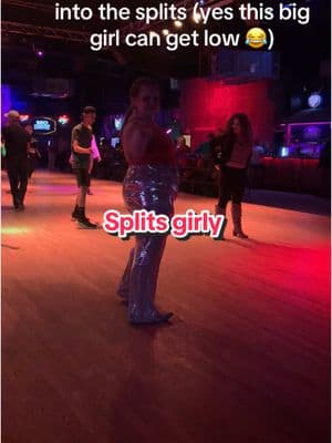 Wasn’t my best split…. But it was still funny to hear the reactions 😂#splits #biggirl #mocountry #linedance #linedancer #dance #bodypositivity #disco @MOCountryGV 