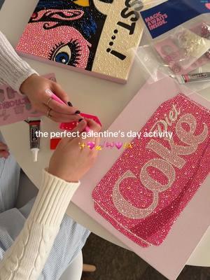 Galentine’s Day is coming up and we have the PERFECT girly activity for you 🫶💖 Visit website in bio to shop all my DIY glitter painting kits!  #galentinesday #galentinesparty #girlsnight #glitterart #glitterpainting 