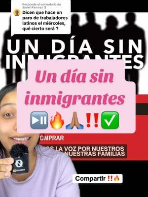 Respuesta a @Javier Ramirez Q LUNES DE 3 DE FEBRERO DEL 2025 “ UN DÍA SIN INMIGRANTES” ‼️‼️‼️🙏🏽🙏🏽🙏🏽⏯️⏯️⏯️🔥🔥🔥✅✅✅ #greenscreen #lunes3defebrero #undiasininmigrantes #undiasininmigrantes♥️🙏🏻 #difundir #todos #paratodos #destacar #eeuu #migrantes #migrant #inmigrantes #latinos #latinosenusa #migrantesenusa #juntosimparables #juntosvamosvencer #juntossomosmasfuertes #juntossomosmas #imparables #new #News #noticiastiktok #noticiasdeultimahora #noticiasusa #fyp #fypusa #paratiusa #informacioninteresante #informacionimportante #alerta #noticiaseeuu #noticiasusa #noticiasestadosunidos #parati #paratii #fyplatino #deportaciones #deportacionesmasivas #noalasdeportaciones 