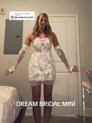 Replying to @E | 2026 BRIDE I added length because I am tall and it was so short on me 😅 but I absolutely LOVEDDD wearing this on the dance floor my wedding night!! #bridalmini #bridalcustommini #receptiondress #receptionoutfitchange @RosieEtienne #rosieetienne 