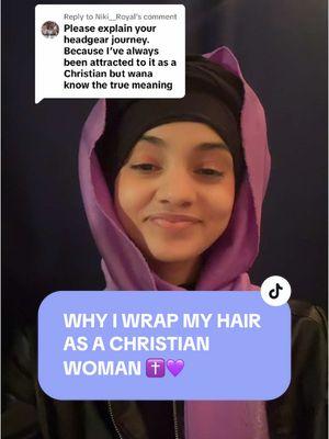 Replying to @Niki__Royal  This is why I wrap my head as a Christian woman. 💜 At first it started with wrapping only during prayer, but then the Holy Spirit continued to call on me and convict my heart towards specific modesty for Him. Only showing my hair to God when I’m alone makes things that much more intimate between Him and I. He means so much to me and this is just one way I can express that for Him. It’s not for me, or for anyone else…just Him. And to be extra honest…some days I just want to scratch my head, hang my hair out, and eat Doritos. Haha!  But anything for Jesus Christ. My Messiah, my Lord, my Savior, my Maker. I love You, Lord. My life will forever be Yours.  In Jesus name, ayyy-men! ✨ Read 1 Corinthians Chapter 11 in the Holy Bible (online or @youversion the YouVersion Bible App) to learn more. God bless you and I pray you invite Jesus Christ the one true God into your heart today.  #christianmodesty #modesty #christiangirl #christianwoman #headcovering #christianheadcovering #headwrap #jesus #christianfashion #christiantiktok #holyspirit #abbafather #godthefather #themarissasofia #beauty #women 