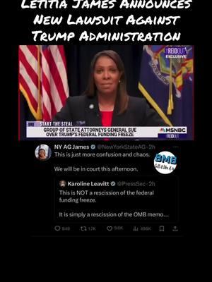 #LetitiaJames Announces New Lawsuit Against #Trump Administration #NewYork #AttorneyGeneral Letitia James announced a new "imminent" lawsuit against the #Trumpadministration on Tuesday regarding the freezing of federal grant programs. 