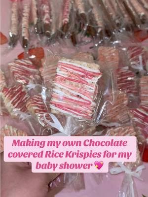 Definitely saved some money doing these on my own. Baby shower was in November & I tried my best to record everything but forgot to finish recording at the end lol Anyways I loved how they turned out 🍓💖 #babyshowerideas #babyshowertheme #strawberryshortcake #strawberrytheme #chocolatericekrispies #ricekrispiestreats #fyp #girlmom #babyshowerdesserts #diydesserts 