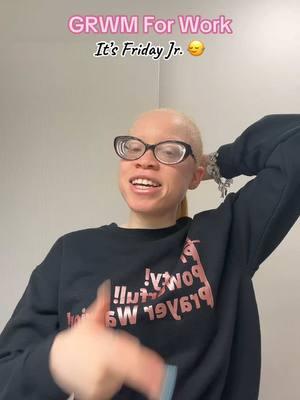 Replying to @neishahudsongaine Good morning and happy Friday Jr. y’all 🙂‍↔️💛 | #hiitsmelexii #grwm #grwmforwork #9to5life #albinism #albinoblackgirl #morningchat #fridayjr #itsfridayjr #morningaffirmations 