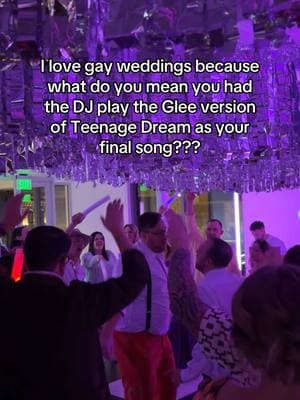 yes, this is my wedding lol. We booked Chad Michaels and had the DJ play teenage dream glee version as our final song GAY JOY #gaywedding queer wedding