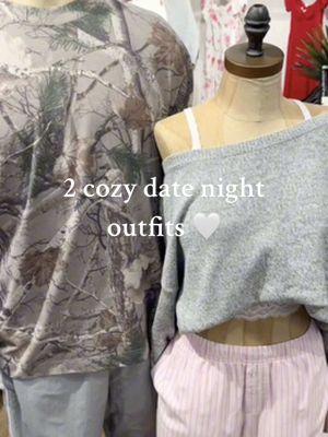 cute outfits for an even cuter couple 😏💓 #hollister #cozy #datenightoutfits #camo #pajamapants #valentinesdayoutfits #vday #couple #coupleoutfit 