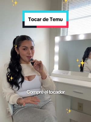 Amando mi nuevo tocador 🥰 Ya me voy a poder maquillar más a gusto 🤭 Y es que estoy amando todas mis últimas compras en @Temu 🤌🏻 #latinaenusa #comprasonline #tocador #vanitymirror #espejoconluces  #atlanta #temufinds 