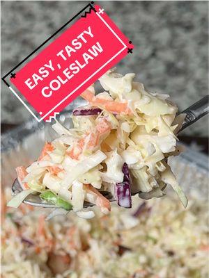 Easy, Tasty Homemade Coleslaw! #bbq #bbqtiktok #cookout #coleslaw 