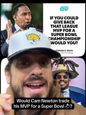 What is more IMPORTANT to you?? A Super Bowl or an MVP 🤷‍♀️ #SuperBowl #nfl #nfldebate #camnewton #stephenasmith #firsttake #chiefs #eagles #mvp #greenscreen 