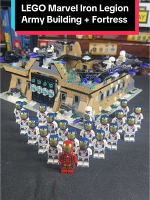 Lego Marvel Iron Legion Army Build + 9x Hydra Fortress MOC 🏰 This was so much fun to assemble (pun intended) and expanding the fortress with each new battle pack really forced me to get creative in using every. single. piece.  Thanks to The Lego Group for providing two of these sets while I bought the other seven to complete the challenge! #lego #legomarvel #marvel #mcu #ironman #ironlegion #avengers #avengersageofultron #ageofultron #legomoc #legomocs