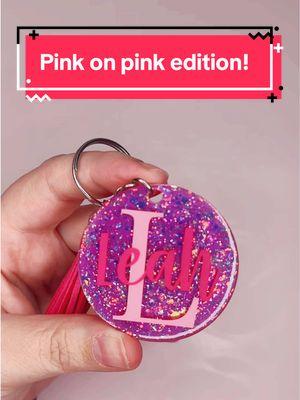 Make a keychain with me!! Pink on pink!  #acrylickeychain #resinkeychain #acrylic #resin #resinpour #resinart #smallbusinessowner #supportsmallbusiness #SmallBusiness #smallbusinesscheck #like #tiktok #tiktokmademebuyit #tiktoktrending #trending #fyp #foryou #foryoupage #pink #holographic #white #hotpink #creative #create #art #artistsoftiktok #sparkle #sparkley #glitter #glitterkeychain #bellalofacreations