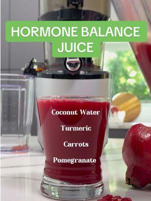 Your hormones called—they need this juice! ✨ This juice is designed to support a healthy menstrual cycle and keep your body in balance: 🩸 2 Pomegranates – Rich in antioxidants and phytoestrogens to support hormone regulation and reduce PMS symptoms. 🥕 4 Carrots – High in vitamin A and fiber to help the liver detox excess estrogen. 🌿 1 knob Turmeric – A natural anti-inflammatory that eases cramps and supports hormonal balance. 🥥 1/2 Coconut Water – Hydrates and replenishes electrolytes to combat bloating and fatigue. Drink up and let your body thrive! Tag a friend who needs this! ❤️ #hormones #hormoneimbalance #hormonehealth #hormonebalance #hormonesupport #womenhealth #menstruation #periods #pomegranate #juicerecipes #juicingtutorials 