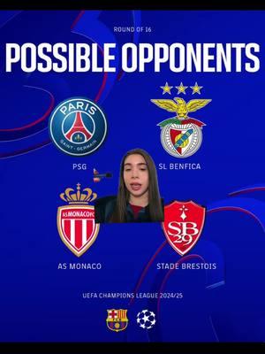 Who do you want Barça to play against? #fcbarcelona #psg #ucl #asmonaco #stadebrestois 