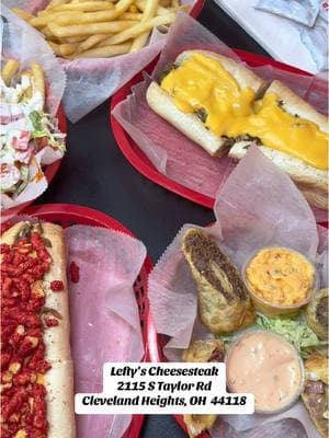 CLEVELAND!!! Have you checked out @Lefty’s Cheesesteaks in Cleveland Heights yet?! 🔥 I recommend trying the Southpaw Cheesesteak and the cheesesteak and corned beef eggrolls! They also have amazing cheesecake in Oreo, strawberry and Superman for the perfect sweet treat!  Let me know if you check them out!✨ #cleveland #clevelandohio #clevelandfood #clevelandfoodie #food #Foodie #restaurant #foodreview 