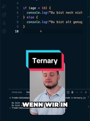 Kanntest du schon den Ternary Operator in JavaScript? #programmieren #softwareentwicklung #javascript 