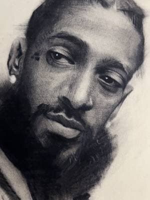 Nipsey Hussle ~ Charcoal on cardstock • #charcoalart #charcoalportrait #charcoalartist #charcoaldrawing #charcoal #artist #art #portraitart #foryoupage #fyp #portrait 