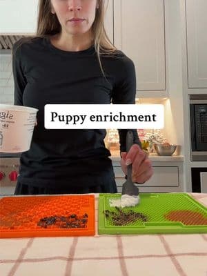 Freezer puppy enrichment lick mats for Moose #puppyenrichment #lickmat #lickmatrecipe #puppytiktok #puppyprep #newpuppy 